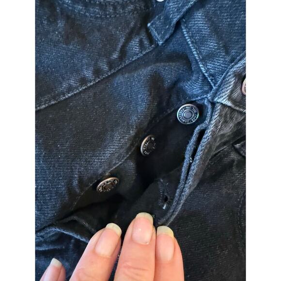 FREE PEOPLE We The Free A New Day Mid Rise Straight Leg Black Denim Jean 25 - Picture 5 of 10